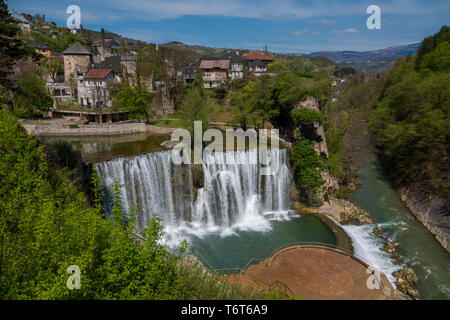 Waterfall in Jajce city, Bosnia and Herzegovina, Europe Stock Photo