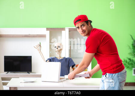 Concept of very slow pizza deliver service Stock Photo