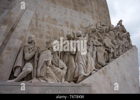 A close-up of the Explorer's monument in Lisbon, Portugal Stock Photo