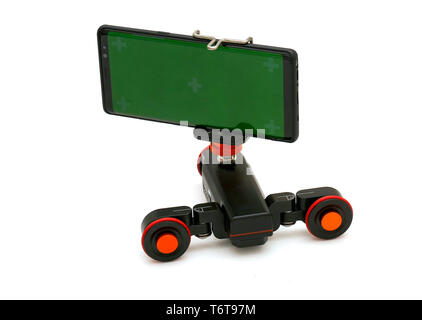 Motorized Camera Table Dolly isolated on white Stock Photo
