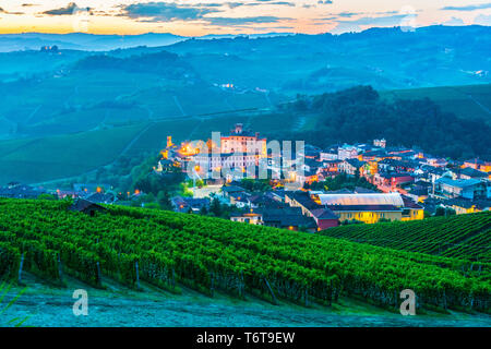 View of Barolo in the Province of Cuneo Stock Photo