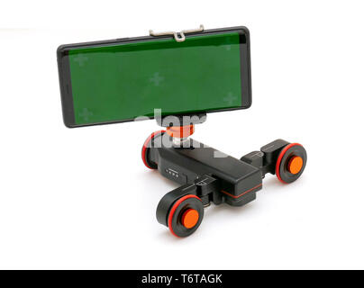 Camera Table Dolly isolated on white Stock Photo