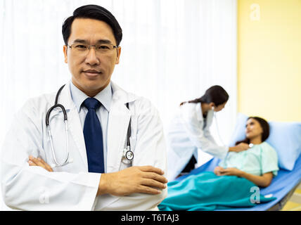 Doctor Portrait in Hospital Stock Photo