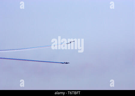 Patrouille de France French Air Force Aerobatic display team training Corsica France Stock Photo