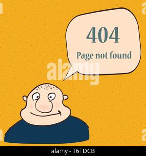 404 error page. Funny 404 error symbol with character of man. Stock Vector