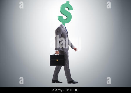 Businessman with dollar sign instead of head Stock Photo