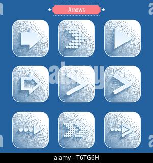 Arrows icons in modern style. Stock Vector