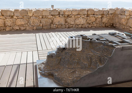Israel, Judean desert, a model of the Northern Palace in Masada Stock Photo