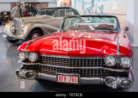 1959 Cadillac Series 62 / Series Sixty-Two American convertible classic car at Autoworld, vintage automobile museum in Brussels, Belgium Stock Photo