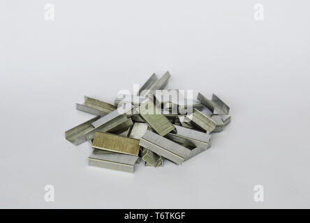 stapler wire for refill on white background Stock Photo