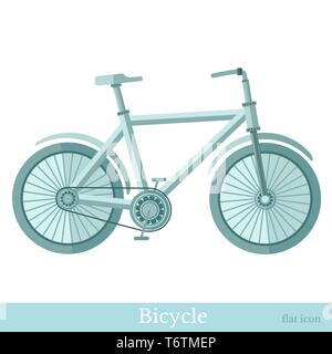 flat icon bike isolated on white Stock Vector