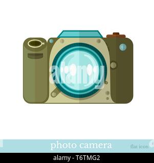 flat icon camera object on white Stock Vector