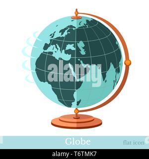 flat icon globe on stand isolated on white Stock Vector