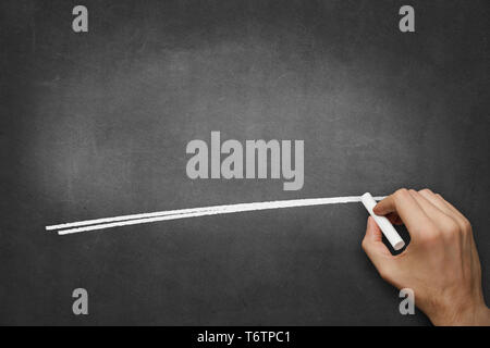 hand drawing chalk underline on empty blackboard - copy space background Stock Photo
