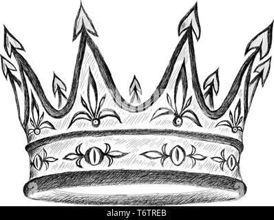 The throne of  kings and crown and cold weapons of the Middle Ages and swords or T-shirt design or outwear. Hunting swords of king background. Stock Vector