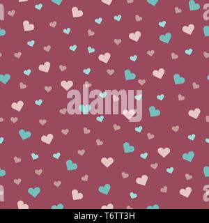 beautiful seamless pattern with on a pink background with hearts multicolored for the holiday of St. Valentine's Day Stock Vector