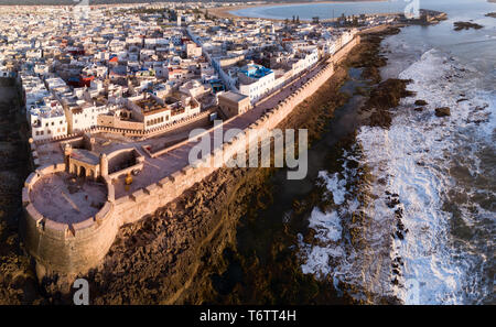 Aerial panorama of Essaouira city Stock Photo