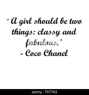 Inspirational Coco Chanel quotes.. Modern typography for artist, t-shirt  design,gift card, scrap booking Stock Photo - Alamy