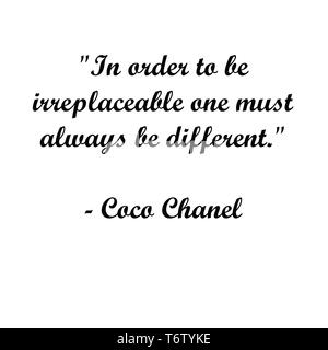 Inspirational Coco Chanel quotes.. Modern typography for artist, gift cards,  web, poster, fabric,wallpaper and other design Stock Photo - Alamy