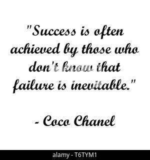 Inspirational Coco Chanel text. Modern typography for artist, t