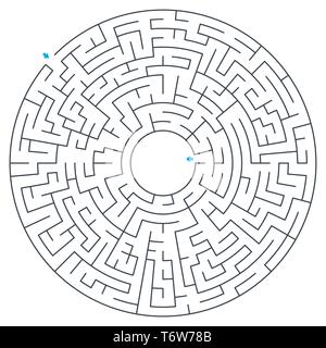 Maze, labyrinth, vector illustration. Round, circular maze. High quality vector. Stock Vector