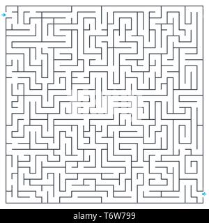 Maze, labyrinth, vector illustration. Square maze. High quality vector. Stock Vector