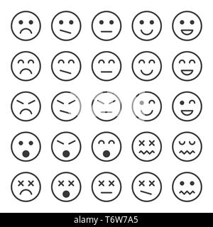 Simple emotion icons in trendy flat style isolated on white background. Stock Vector