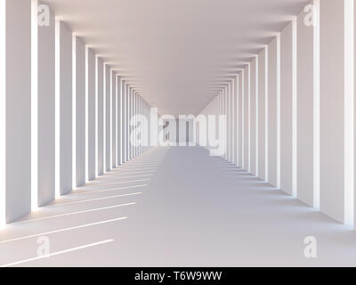Abstract white architectural 3d space with sunlight Stock Photo