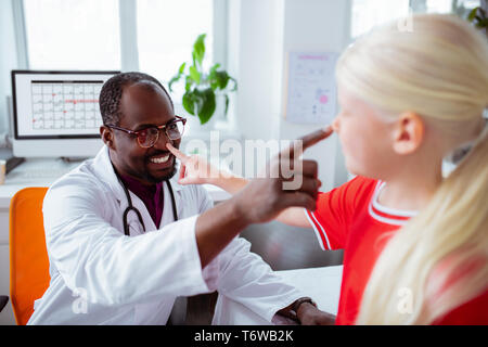Loving father feeling happy spending day with his daughter Stock Photo