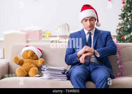 Busy employee working from home Stock Photo