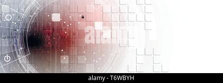 Cybersecurity and information or network protection. Future cyber technology web services for business and internet project Stock Vector