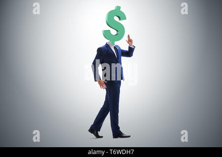 Businessman with dollar sign instead of head Stock Photo