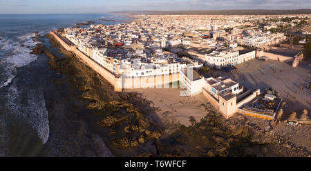 Aerial panorama of Essaouira city Stock Photo