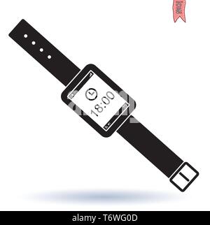 smart watch clock icon, vector illustration. Stock Vector