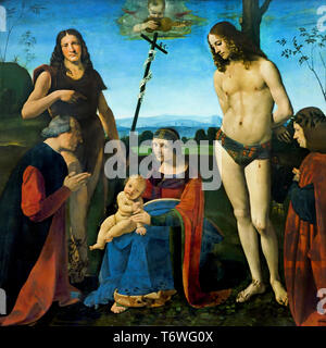 Madonna Con Bambino, San Giovannino E Angeli oil painting reproduction by  Giovanni Antonio Boltraffio 