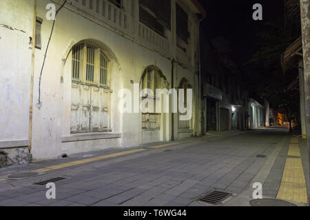 Semarang, Indonesia - December 3, 2017 : A street with some of the Cultural heritage of old buildings that have been restored, located at Old City, Se Stock Photo