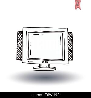 Televisions, vintage  and modern, vector illustration Stock Vector