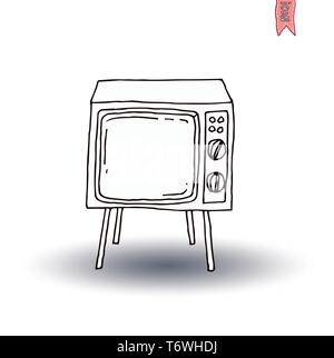 Televisions, vintage  and modern, vector illustration Stock Vector