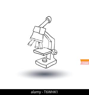 microscope, Hand drawn vector illustration Stock Vector