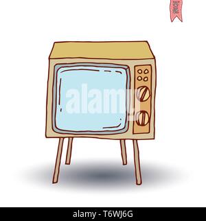 Televisions, vintage  and modern, vector illustration Stock Vector