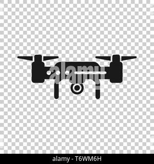 Drone quadrocopter icon in transparent style. Quadcopter camera vector ...