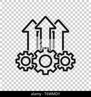 Operation project icon in transparent style. Gear process vector ...