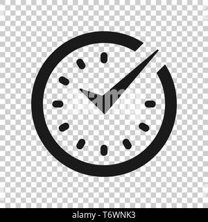 Real time icon in transparent style. Clock vector illustration on isolated background. Watch business concept. Stock Vector