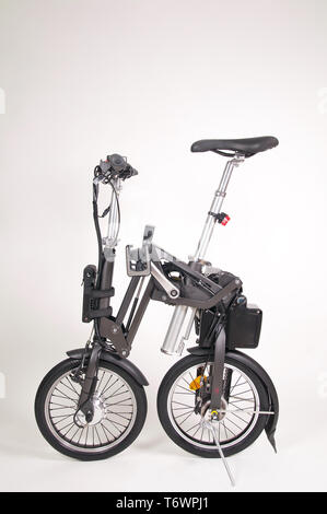 Foldable e-bike isolated on white background Stock Photo