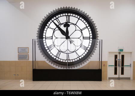 St Enoch Station Clock on display in Cumbernauld Antonine Shopping Centre, North Lanarkshire, Scotland, UK Stock Photo