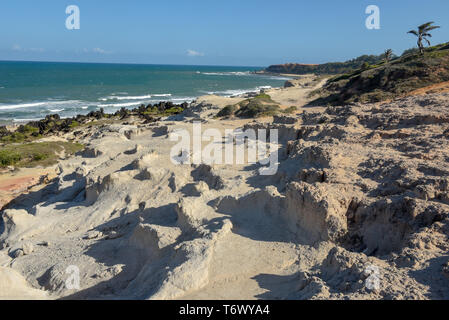 Beautiful beach of Praia do Amor near Pipa on Brazil Stock Photo