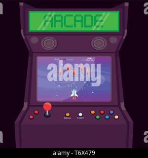 Retro videogame  arcade machine card Stock Vector