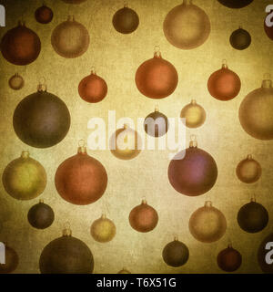 baubles over vintage paper, nice christmas background Stock Photo