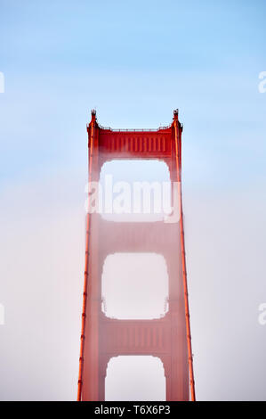Golden Gate Bridge view at foggy morning Stock Photo