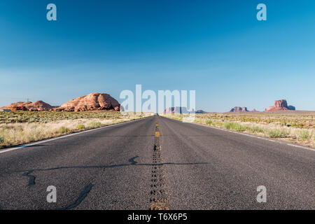 Empty scenic highway in Monument Valley Stock Photo